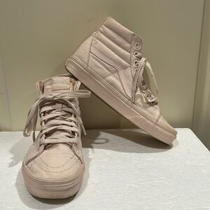 Vans unisex lace up canvas high tops size 7.5W/6M soft light pink